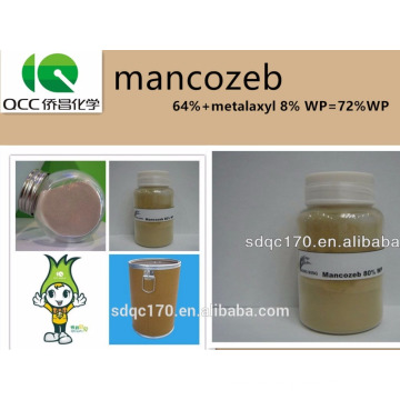 Fungicida / productos químicos para agricultura mancozeb64% + metalaxil 8% WP = 72% WP